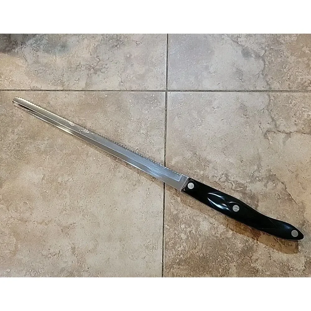 Vintage Cutco 1724 Bread Knife USA Lifetime Warranty Brown Handle
